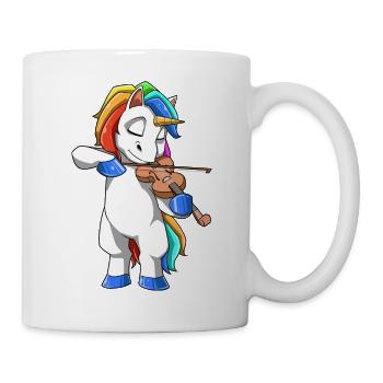 Unicorn plays violin for violin player musician - Mug - white - Right