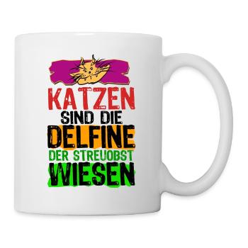 Katzen Delfine No 1 - Tasse - Weiß - Rechts