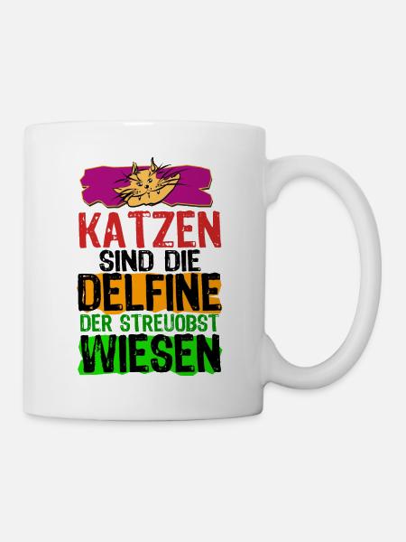 Katzen Delfine No 1 - Tasse - Weiß