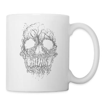 Totenkopf aus Baumwurzeln Skull - Tasse - Weiß - Rechts
