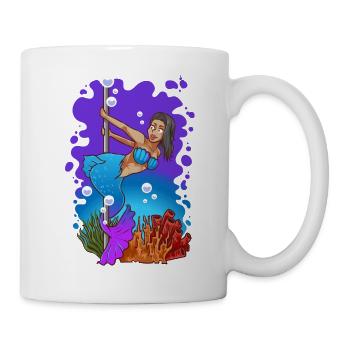 Funny Pole Dance Mermaid Fitness Workout - Tasse - Weiß - Rechts