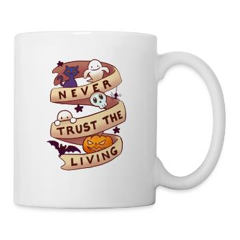 ne jamais faire confiance à la vie - bannière halloween - Mug blanc - blanc - Droite
