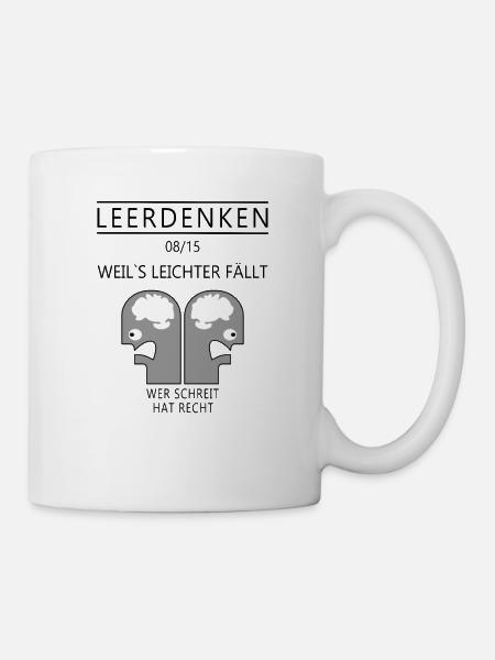 Leerdenken Querdenken No1 - Tasse - Weiß