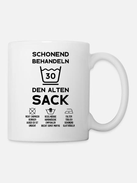 30. GEBURTSTAG HERREN 30 JAHRE SCHONEND BEHANDELN - Tasse - Weiß