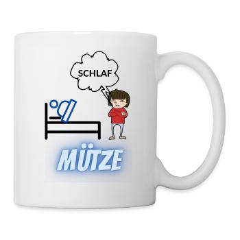 Schlafmütze (Wortspiel) Logo - Tasse - Weiß - Rechts