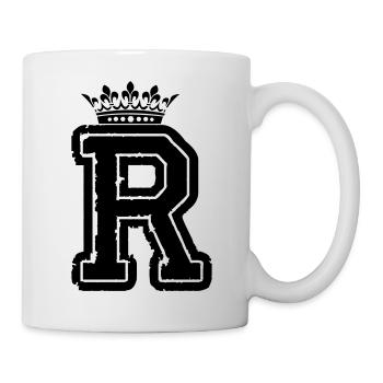 buchstabe R krone - Tasse - Weiß - Rechts