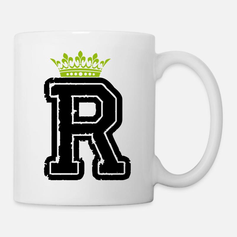 buchstabe R krone - Tasse - Weiß