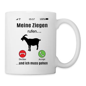 Ziege Ziegenbock Ziegen Landwirt Ziegenwirt lustig - Tasse - Weiß - Rechts