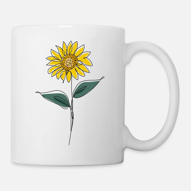Einzeiler Sonnenblume - Tasse - Weiß