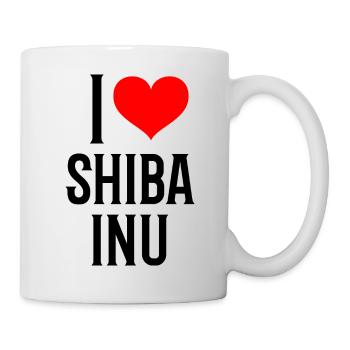 i heart shiba inu - Ich liebe meinen shiba inu - Tasse - Weiß - Rechts