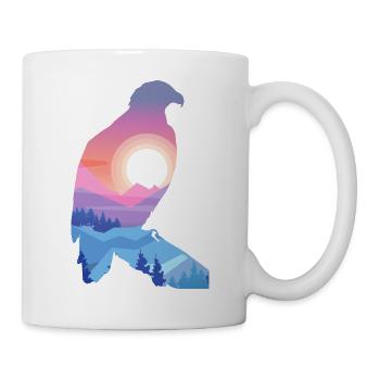 Eagle, Bird, Mountains, Animal motif, Sunrise - Mug - white - Right