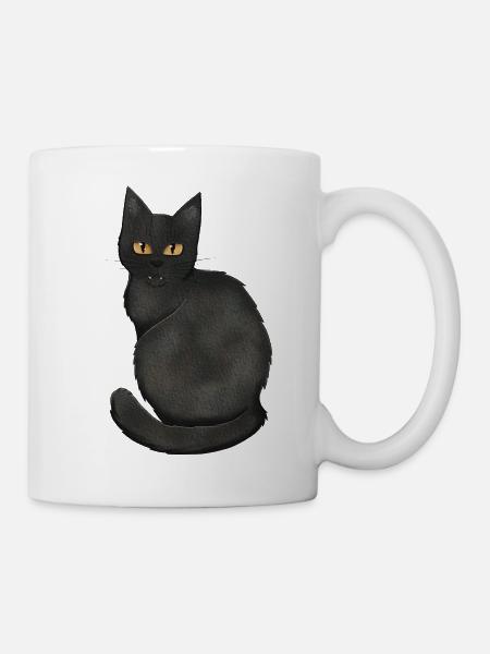 Black cat - Mug - white