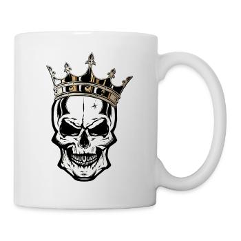 Kopf des Todes Krone Schädel Fantasy Pirat - Tasse - Weiß - Rechts