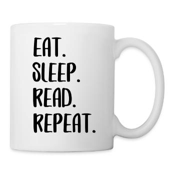 eat sleep read repeat food read funny saying - Mug - white - Right