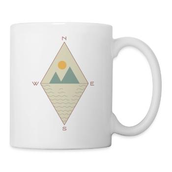 Boho Navigator with mountain panorama Sun waves - Mug - white - Right