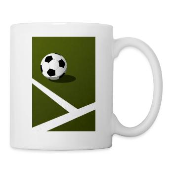 Feld- und Fußballplakat - Tasse - Weiß - Rechts