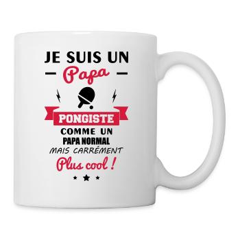 Papa Pongiste,ping pong,ping-pong,fête des pères - Mug blanc - blanc - Droite