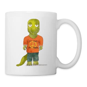 Veganer T-Rex «Elias» - Tasse - Weiß - Rechts