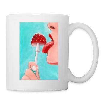 Pilz Pop-Art - Tasse - Weiß - Rechts