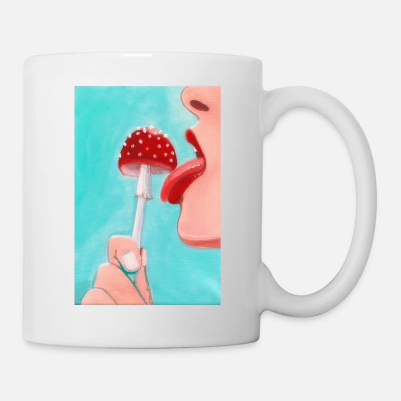 Pop Art aux champignons - Mug blanc - blanc