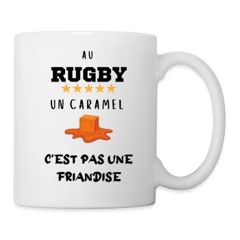 au Rugby un caramel c'est pas une friandise cadeau - Mug blanc - blanc - Droite