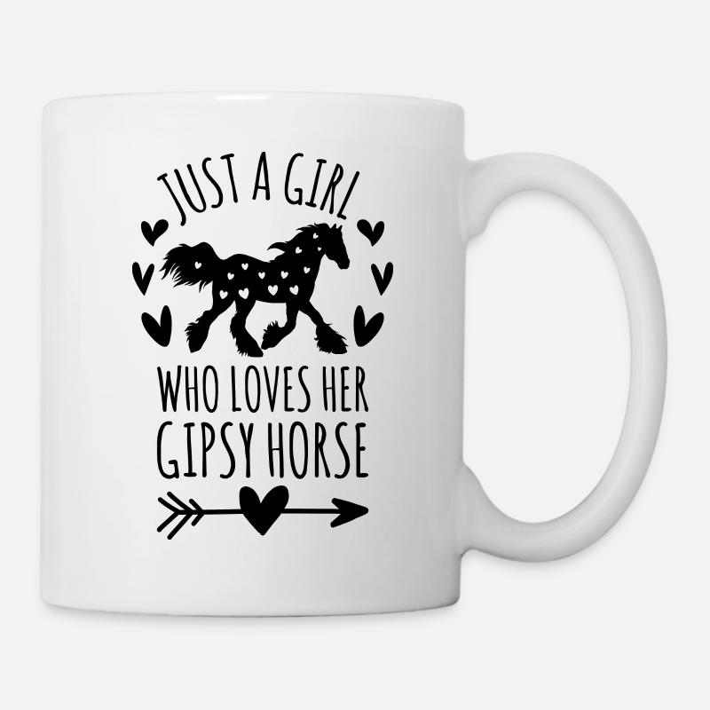 Juste une fille qui aime son cheval gitan Tinker - Mug blanc - blanc