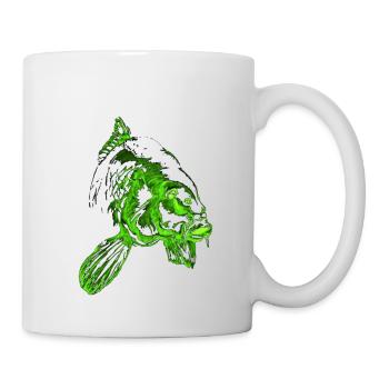 carp, karpfen, karpfenangeln - Tasse - Weiß - Rechts