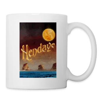Poster von Hendaye Strand, Baskenland - Tasse - Weiß - Rechts