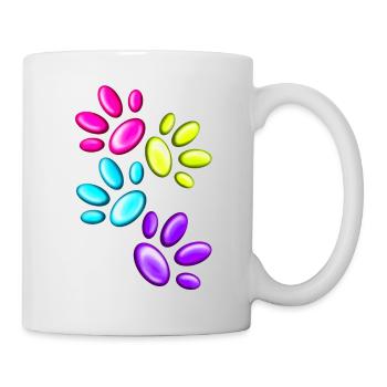 Colourful Animal Paw Prints - Mug - white - Right