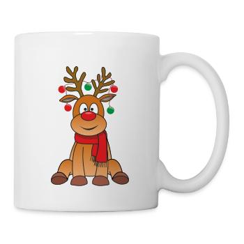 Sitting Christmas reindeer - Mug - white - Right