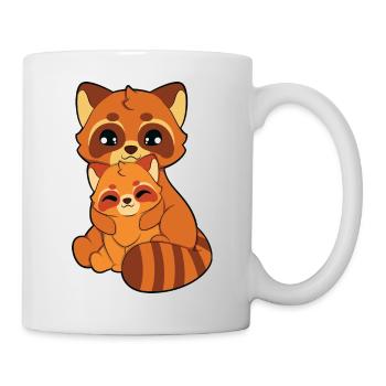 Roter Panda Umarmen - Tasse - Weiß - Rechts