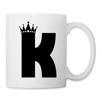 Buchstabe K Krone - Tasse - Weiß - Rechts
