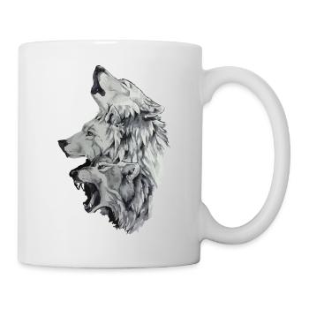 Drei Wölfe - Tasse - Weiß - Rechts