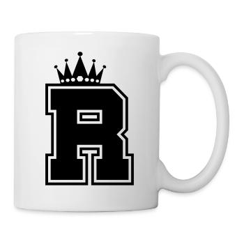 buchstabe R Krone - Tasse - Weiß - Rechts