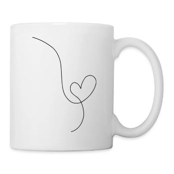 Heart black line drawing - Mug - white - Right