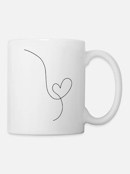 Coeur noir dessin au trait - Mugg - vit