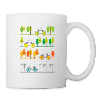 Cycling through the four seasons - Mug - white - Right