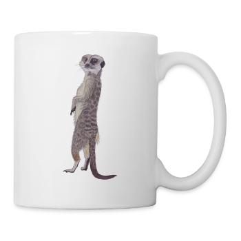 aufrecht stehendes Erdmännchen - Tasse - Weiß - Rechts