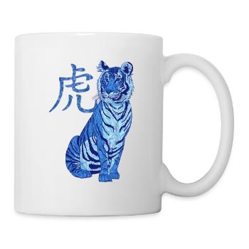 Bleu tigre avec caractère chinois 2022 - Mug blanc - blanc - Droite