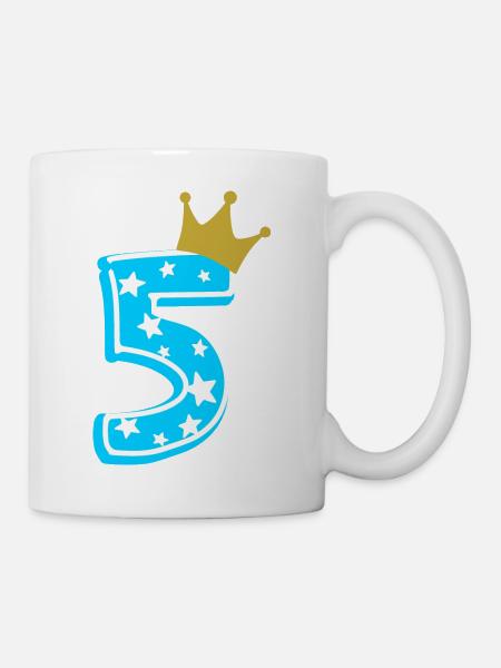 5 Krone 5. Geburtstag 5 Jahre - Tasse - Weiß