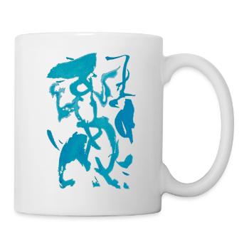 Aquarell Abstrakt - Tasse - Weiß - Rechts