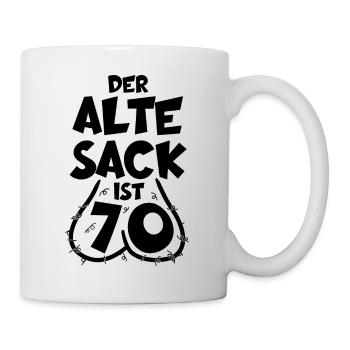 LUSTIG 70 JAHRE ALTER SACK 70. GEBURTSTAG - Tasse - Weiß - Rechts
