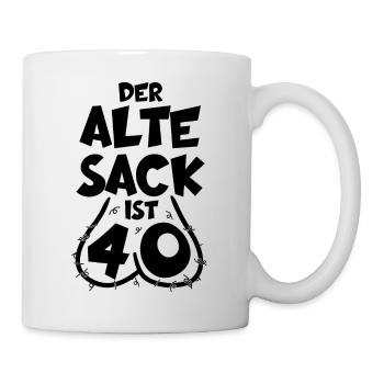 LUSTIG 40 JAHRE ALTER SACK 40. GEBURTSTAG - Tasse - Weiß - Rechts