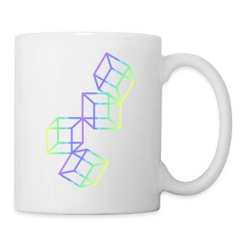 3D Würfel - Tasse - Weiß - Rechts