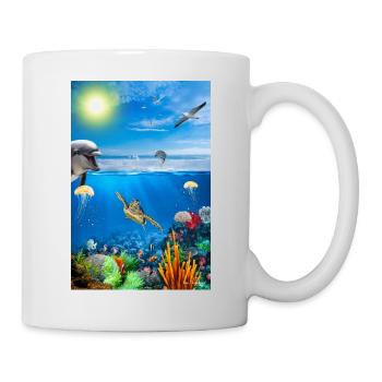 Riff unter Wasser - Tasse - Weiß - Rechts