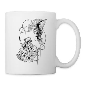 Betta -Tattoo Look - Aquarium - Tasse - Weiß - Rechts