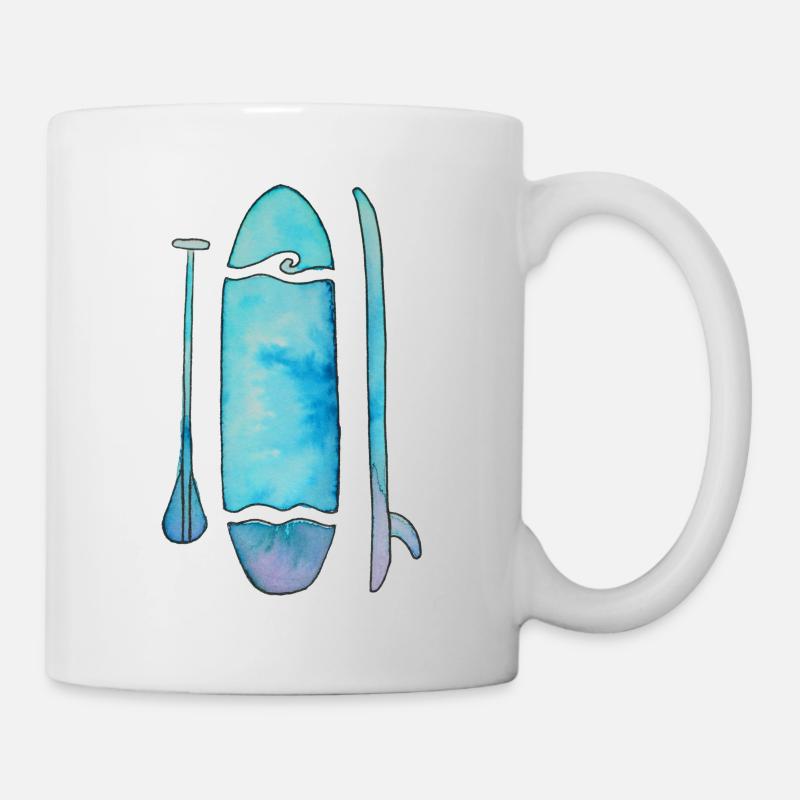 Stand Up Paddling Board SUP blau - Tasse - Weiß