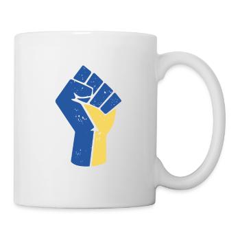 Fist raised in support of Ukraine - Mug - white - Right