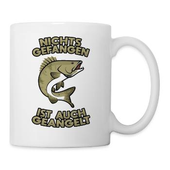 Zander Nichts gefangen ist auch geangelt - Tasse - Weiß - Rechts