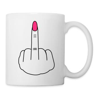 Mittelfinger Woman - Tasse - Weiß - Rechts
